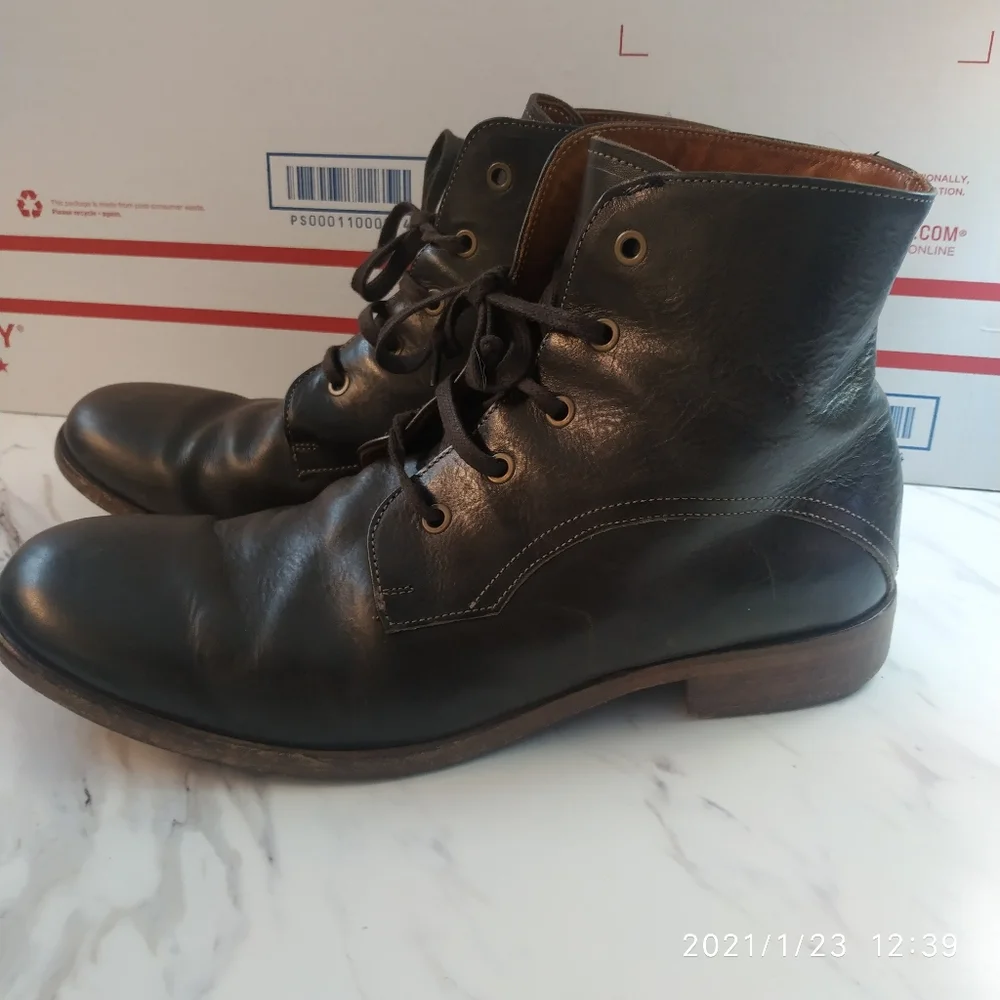 Elia Maurizi lace‎ up ankle boots brown sz 11 @A8
